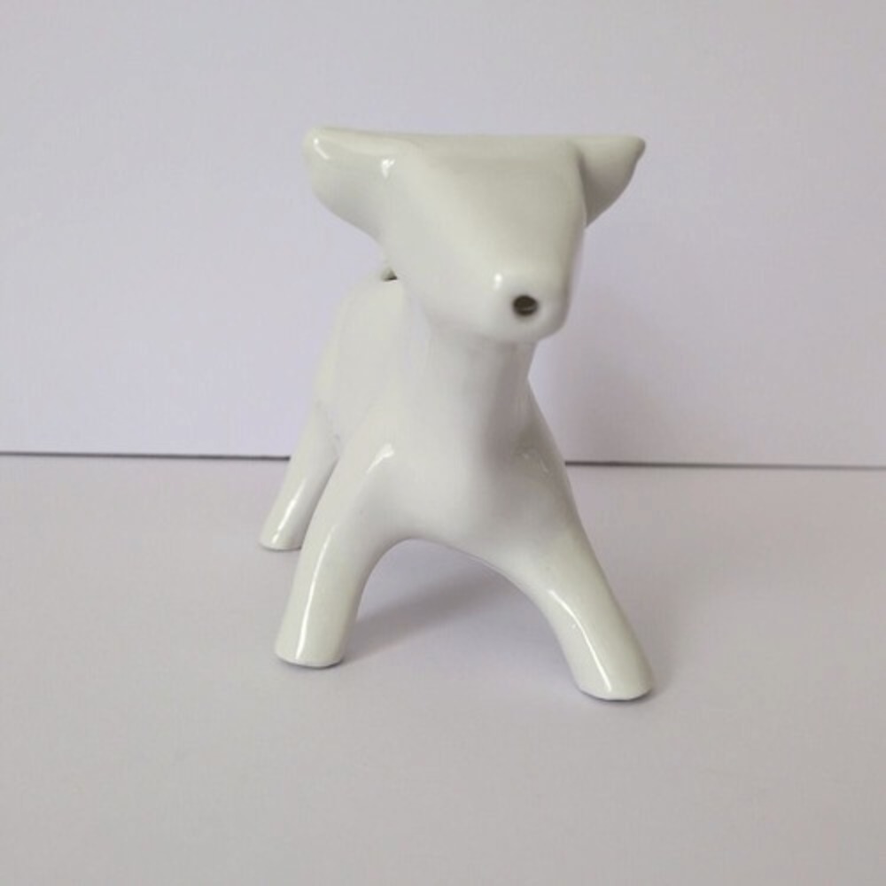 Porcelain Cow Creamer White 4 oz Pitcher - Picture 4 of 5